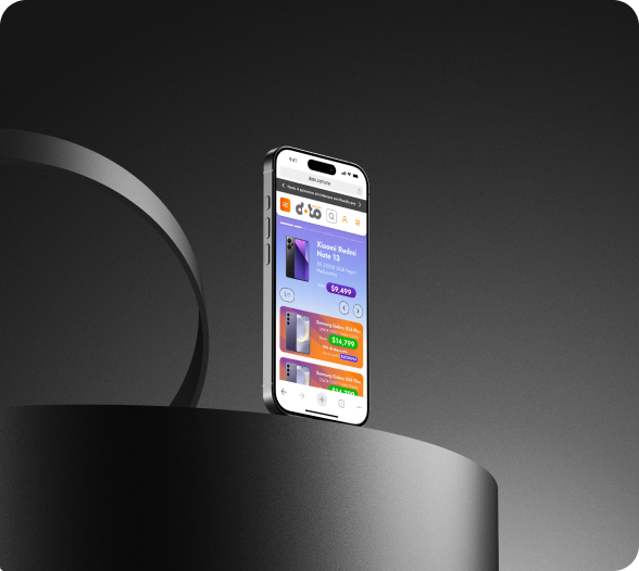 doto.com.mx mobile storefront mockup on a smartphone over a dimensional background.